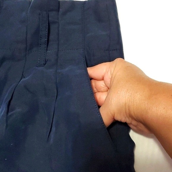 American Eagle Navy Flowy Ultra High Waisted Summer Modal Blend Dressy Shorts - Picture 4 of 8